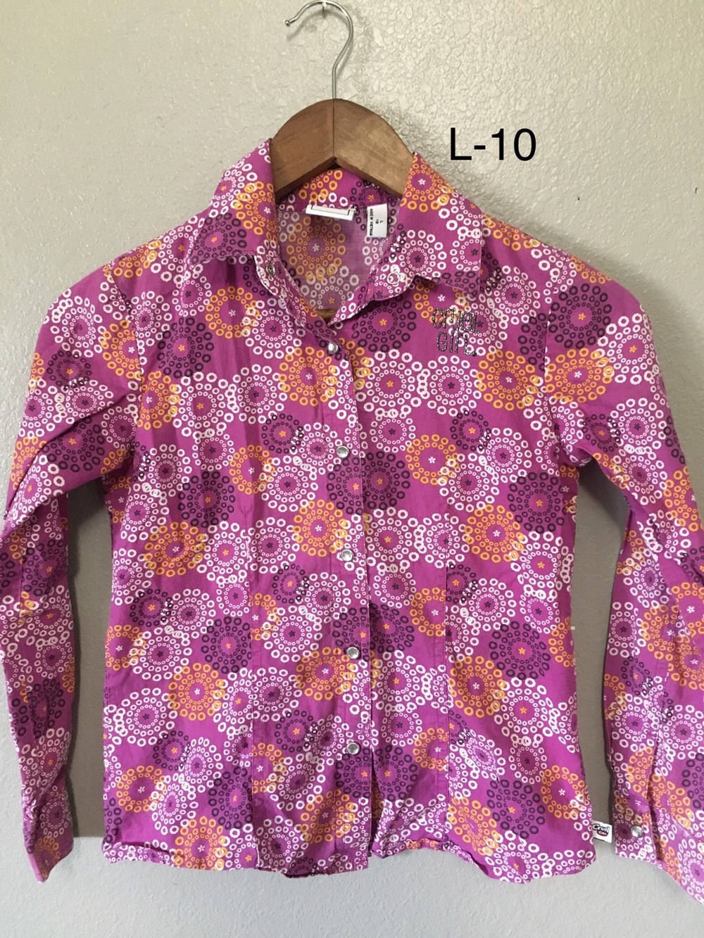Cruel Girl Pink & Orange Floral Dot Button-Down Shirt